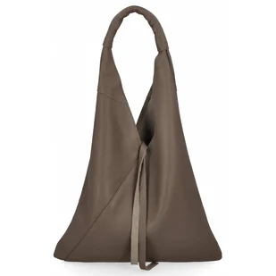 Włoska Torebka Skórzana Shopper Bag z Małą Kosmetyczką 5820S Ziemista - Torebki damskie Włoska Torebka Skórzana Shopper Bag z Małą Kosmetyczką 5820S Ziemista - Torebki damskie - miniaturka - grafika 1