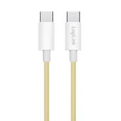 Kable USB - LogiLink USB-C 0.5m w nylonowym oplocie żółty - miniaturka - grafika 1