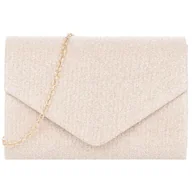 Torebki damskie - Torebka wieczorowa kopertówka błyszcząca brokatowa szampańska - miniaturka - grafika 1