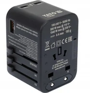 Pozostałe akcesoria do telefonów - YATO ADAPTER ZASILACZ PODRÓŻNY DO PONAD 150 KRAJÓW USB-C PD 65W YT-81303 - miniaturka - grafika 1