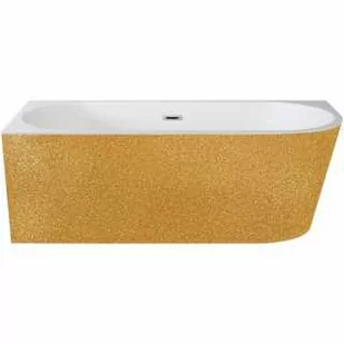 Besco WA-170-ZLZL ZOYA GLAM ZŁOTA Wanna wolnostojąca przyścienna syfon z przelewem chrom 170x80 lewa - Wanny - miniaturka - grafika 1