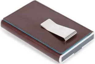 Piquadro Piquadro, Blue Square, Leather, Card Holder, Square Sliding System with Money Clip, PP5358B2R, Mahogany, For Men For Men - Etui na dokumenty i karty - miniaturka - grafika 1