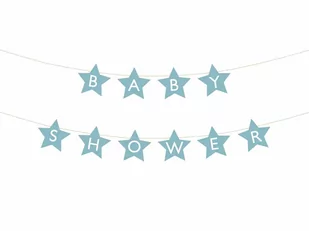 Baner Baby Shower gwiazdki błękitny - 290 cm - 1 szt. - Dekoracje sali - miniaturka - grafika 1