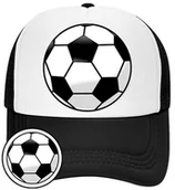 Czapki i chusty sportowe męskie - Czapka z Daszkiem Piłka Nożna Czarna z Nadrukiem Siatka Bejsbolówka - miniaturka - grafika 1