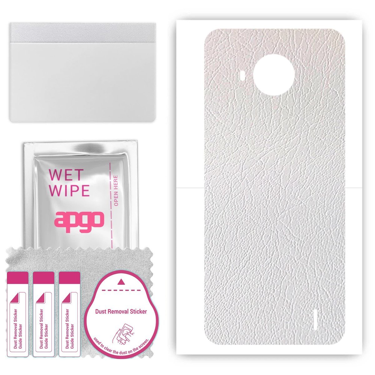 Folia naklejka skórka strukturalna na TYŁ do Nokia C20 Plus - Skóra Biała - apgo SKINS