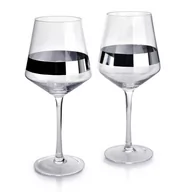 Kieliszki - LUMARKO Lumarko Mirella silver kpl 2 kieliszków do wina 580ml 6.9x7.9xh22.5cm  srebrny przezroczysty - miniaturka - grafika 1