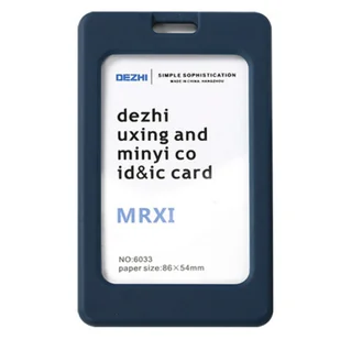 Identyfikator holder ze smyczą - Elegancki GRANATOWY / Dezhi - Identyfikatory - miniaturka - grafika 1