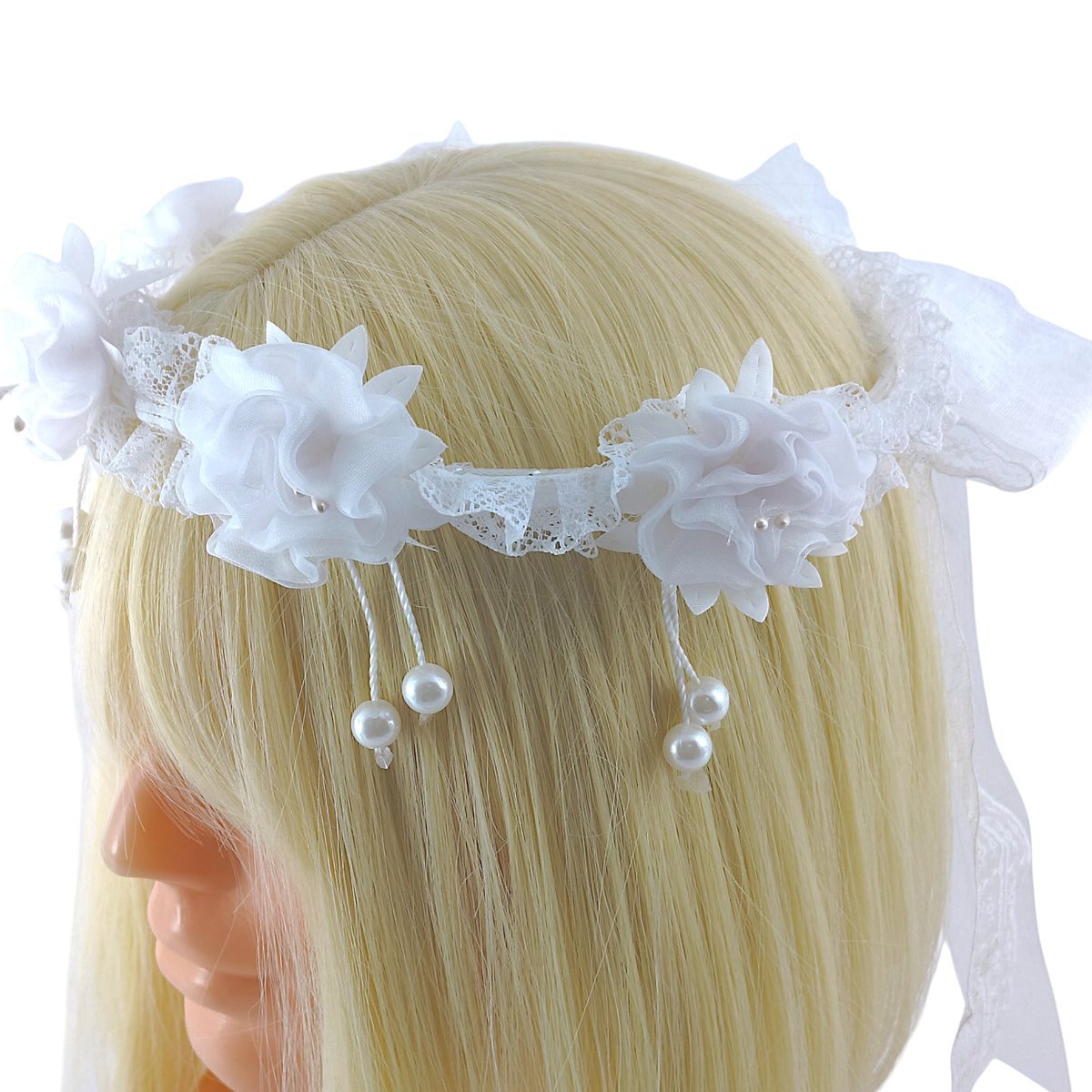 Opaska do włosów wianek kwiaty komunia