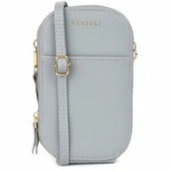 Torebki damskie - Torebka Saszetka Damska Etui Na Telefon Portfel Mini Listonoszka Szara - miniaturka - grafika 1