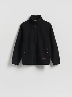 Reserved - Polarowa bluza ze stójką - czarny - Bluzy męskie - miniaturka - grafika 1