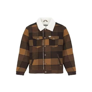 Wrangler Wool Trucker kurtka męska, Yellow Check, L - Kurtki męskie - miniaturka - grafika 1