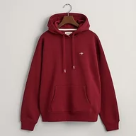 Bluzy damskie - GANT Damska bluza z kapturem Rel Shield, Plumped Red, M - miniaturka - grafika 1