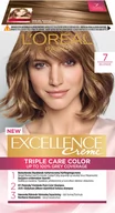 Farby do włosów i szampony koloryzujące - Loreal Paris Paris Excellence Creme Krem koloryzujący 7 blond 0258887 - miniaturka - grafika 1