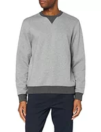 Bluzy męskie - Hackett London Refined Crew bluza męska, 933 szary Marl, XL - miniaturka - grafika 1