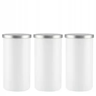 Pojemniki kuchenne - Białe pojemniki do przechowywania z ze srebrnymi deklami Nefeli Snow White 3x1210 ml - miniaturka - grafika 1