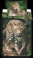 Pościel dla dzieci - Jerry Fabrics Pościel bawełniana 140x200 Leopard Lampart pantera liście palmy monstery zielone 5031 poszewka 70x90 - miniaturka - grafika 1