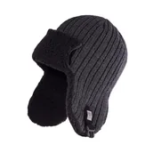 Czapki męskie - PaMaMi, Ciepła czapka męska, pilotka, ciemnoszara - miniaturka - grafika 1