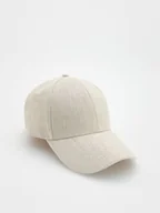 Czapki męskie - Reserved - Lniana czapka baseball - beżowy - miniaturka - grafika 1