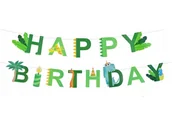 Balony i akcesoria - Baner urodzinowy Dinozaury Happy Birthday, 300 cm - miniaturka - grafika 1