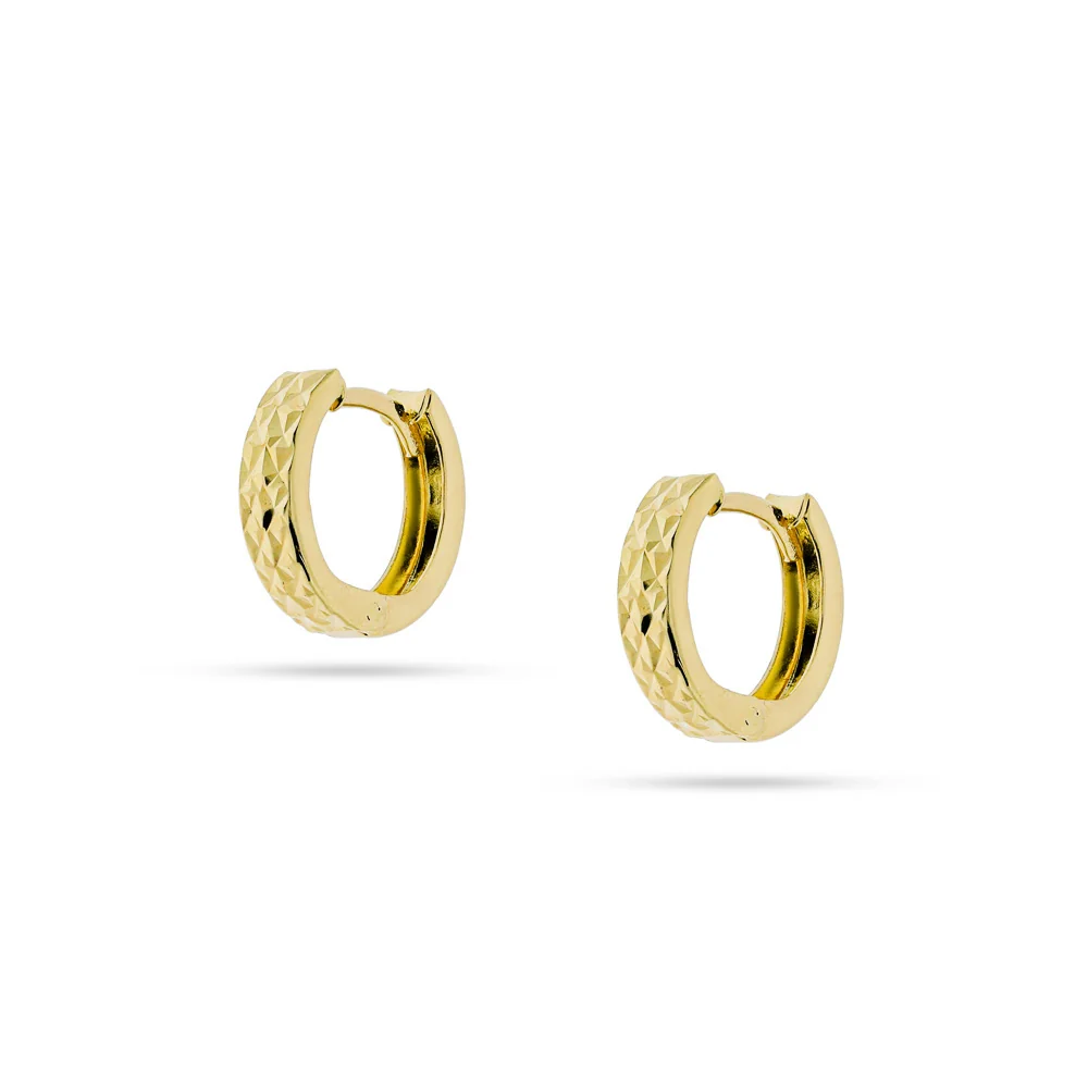 Złote kolczyki koła kółka zdobione 13 mm pr. 333