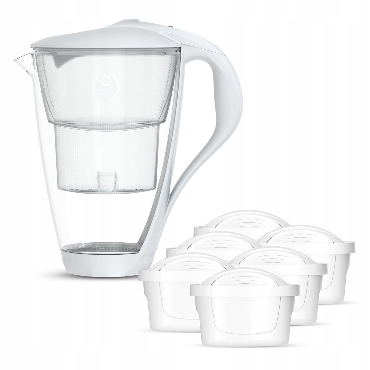 Szklany dzbanek Dafi CRYSTAL LED biały 6xUnimax