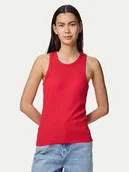 Koszulki i topy damskie - Pieces Top Ruka 17133673 Czerwony Slim Fit - miniaturka - grafika 1