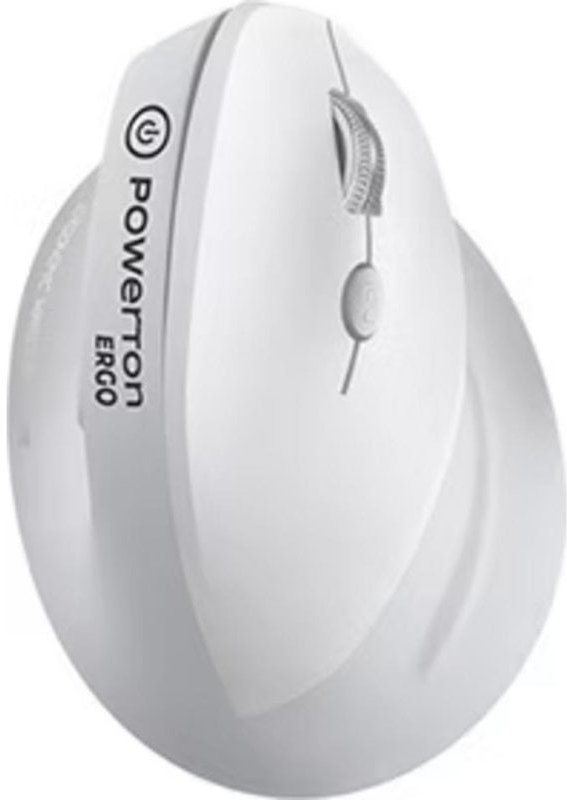 Powerton ERGO SPIRA Mysz bezprzewodowa, biało-szary, 3200DPI WPM12E
