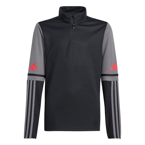 adidas Uniseks - dzieci SQUADRA25 TRAINING TOP KIDS, black/team grey four/pure ruby, 11-12 Years