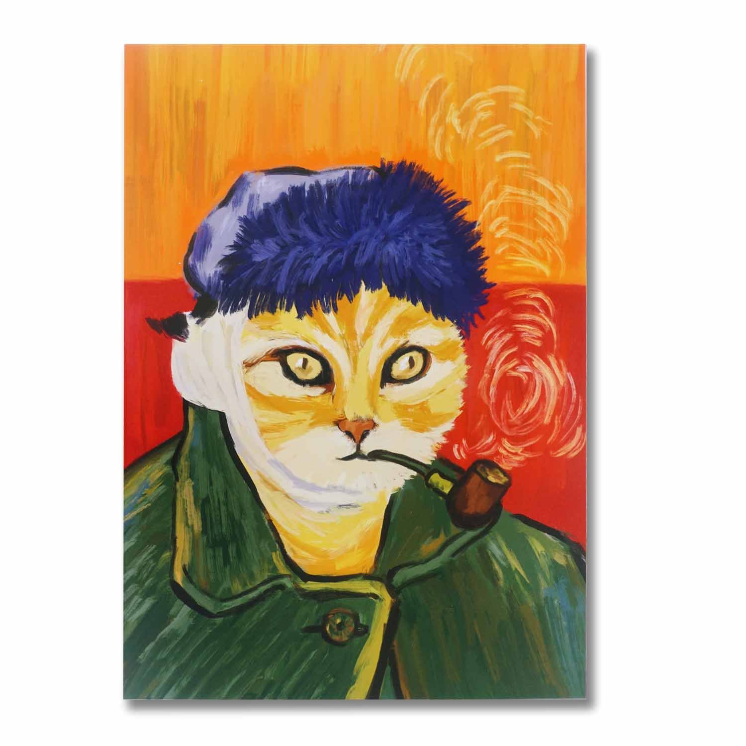 Fototapeta z kotem w stylu Vincenta van Gogha Plakat impresjonistyczny na twardej płycie piankowej 42x30cm