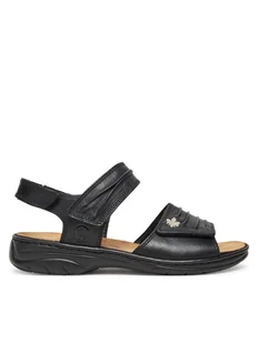 Rieker Sandały 64560-01 Czarny - Sandały damskie - miniaturka - grafika 1