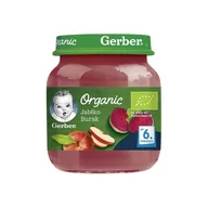 Desery dla dzieci - GERBER ORGANIC Jabłko/Burak po 6 m-cu 125 g - miniaturka - grafika 1