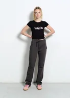 Spodnie damskie - Szare spodnie dresowe lh grunge - miniaturka - grafika 1