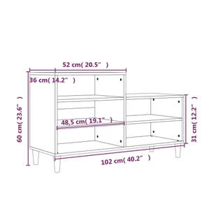 Szafka na buty, wysoki połysk, biała, 102x36x60 cm - Szafki na buty - miniaturka - grafika 10