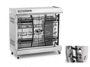 Rożen elektryczny do kurczaka - 4 szpikulce - oświetlenie i kółka - Royal Catering RC-RT-01 - Piece, kotły  i płyty grzejne gastronomiczne - miniaturka - grafika 1