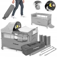 Łóżeczka i kojce - Łóżeczko turystyczne składane, kojec dziecięcy + przewijak + materac STUGAN - miniaturka - grafika 1