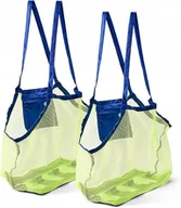 Torebki damskie - TORBA PLAŻOWA SIATKOWA 2x NA ZABAWKI RĘCZNIKI PODRÓŻNA NA PLAŻE BASEN 45CM - miniaturka - grafika 1