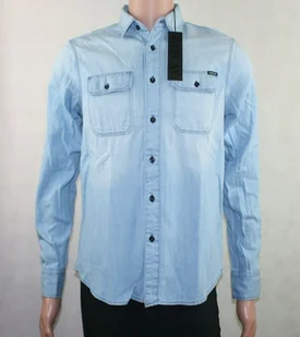 Męska koszula jeansowa Replay M4033.000 Regular - Blue Jeans - orygin. - S - Koszule męskie - miniaturka - grafika 1