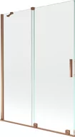 Parawany nawannowe - Mexen Velar parawan nawannowy 2-skrzydłowy przesuwny 130 x 150 cm, transparent, różowe złoto - 896-130-000-01-60 - miniaturka - grafika 1