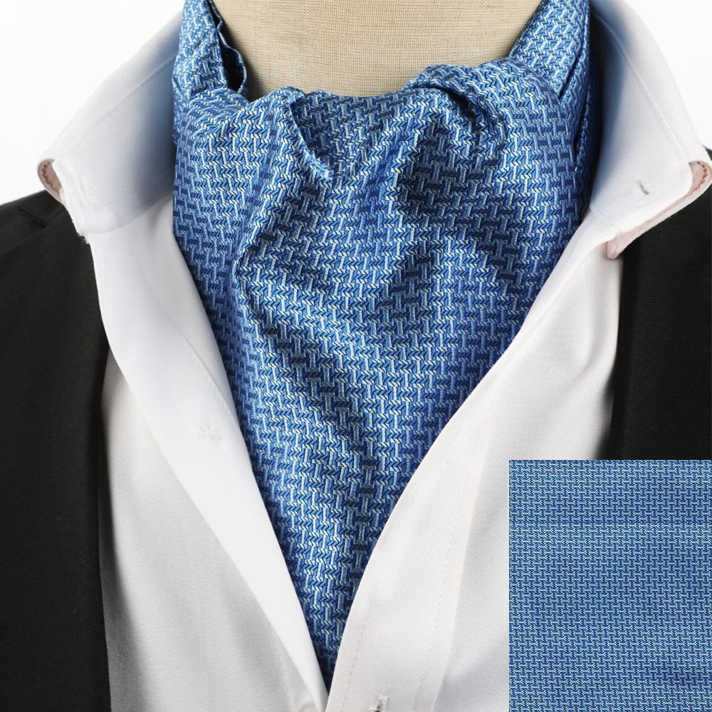 Apaszka niebieska męska elegancka chusta na szyję stylowy szalik lekki materiał dodatek premium