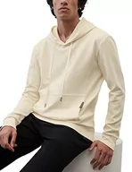 Bluzy męskie - Marc O'Polo Body & Beach Męska bluza z kapturem M, górna część piżamowa, biała, XXL - miniaturka - grafika 1