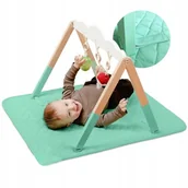 Maty edukacyjne - ZESTAW STOJAK EDUKACYJNY GIMNASTYCZNY DLA DZIECI NIEMOWLĄT BABY GYM Z MATĄ - miniaturka - grafika 1