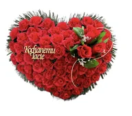 Sztuczne kwiaty - Stroik na pomnik  LED, serce - miniaturka - grafika 1