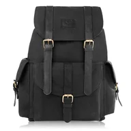 Plecaki - Plecak męski czarny do pracy do szkoły paolo peruzzi si-05-bl - miniaturka - grafika 1