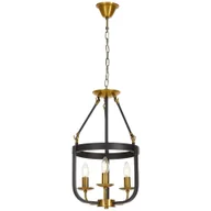 Lampy sufitowe - LAMPA WISZĄCA LOFT CZARNO-MOSIĘŻNA BERLING W3 - miniaturka - grafika 1