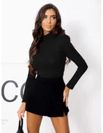 Bluzki damskie - Bluzka golf z poduszkami NOEMA - czarna - miniaturka - grafika 1