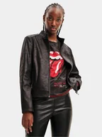 Kurtki damskie - Desigual Kurtka z imitacji skóry 23WWEW02 Czarny Regular Fit - miniaturka - grafika 1