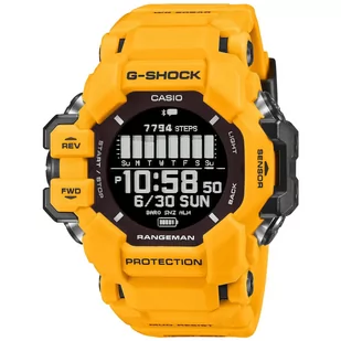 Zegarek Żółty zegarek Casio GPR-H1000-9ER G-Shock MASTER OF G - LAND RANGEMAN SOLAR GPS 6 SENSORS - Zegarki męskie - miniaturka - grafika 1