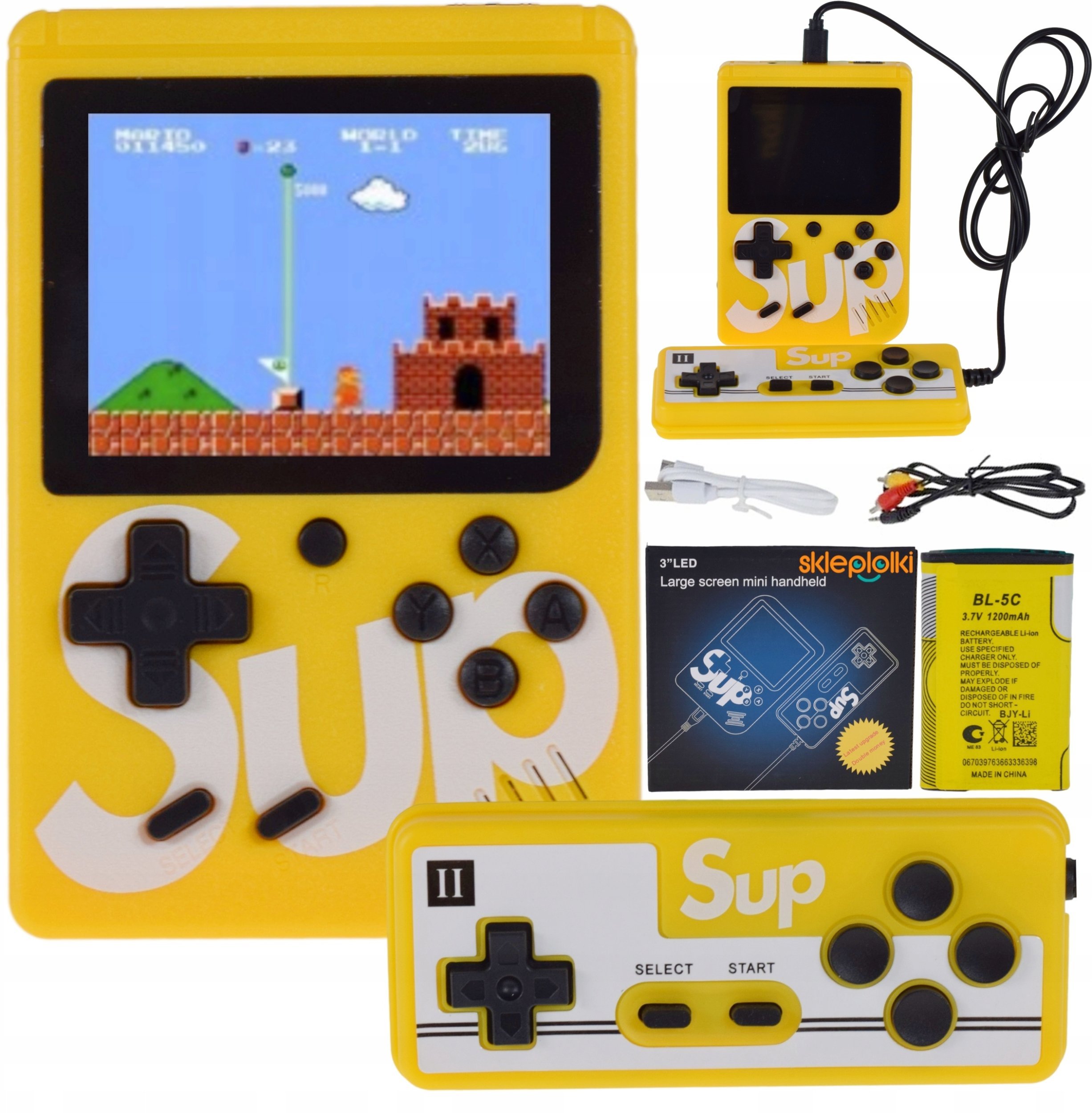 Skleplolki ELEKTRONICZNA GRA DLA DZIECI MINI KONSOLA PRZENOŚNA 400w1 GAME PAD BATERIA