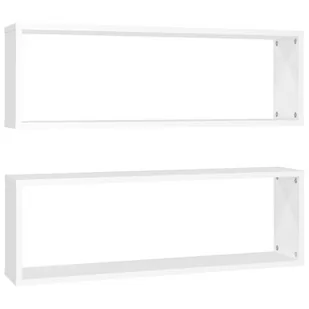 vidaXL vidaXL Półki ścienne kostki, 2 szt., białe, 80x15x26,5 cm, płyta - Półki do salonu - miniaturka - grafika 1