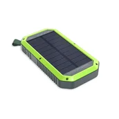 Powerbanki - RealPower PB-10000 Solar Litowo-polimerowy (LiPo) 10000 mAh Bezprzewodowe ładowanie Czarny, Zielony - miniaturka - grafika 1